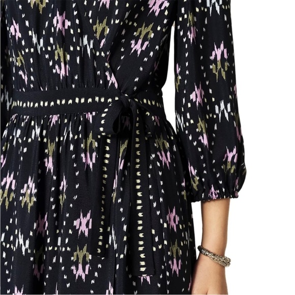 NWT Ba&sh Nerla Dress Bleu Nuit Midnight Navy Blue Ikat Wrap Midi Maxi Dress - Picture 8 of 13